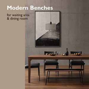 Banc rembourré à cadre métallique avec siège en mousse pour le bureau et la maison - Product Image 3