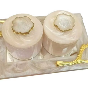 Ensemble de 4 pots à fruits secs en résine de luxe comestible, avec un matériau de qualité supérieure, pour fruits secs en provenance d'Inde - Product Image 1