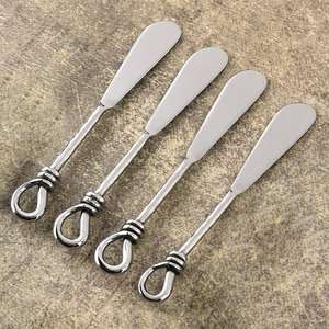 Stainless Steel Butter <b>Knife</b> <b>Set</b> 4pc Sheepsfoot Blade Straight Edge Kitchen Utensil - Product Image 4