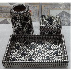 Ensemble brûleur à bakhoor en bois et métal, design tendance, mabkhara pour Ramadan, Eid, décorations festives, ensemble mubkhar pour la décoration de la maison - Product Image 5