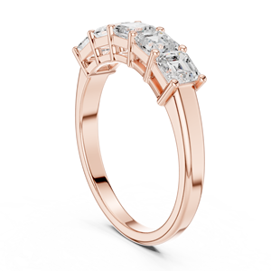 Anillo de compromiso de lujo con corte octogonal cuadrado en oro rosa macizo de 14K para mujer, certificado GRA, con 5 diamantes cultivados en laboratorio. - Product Image 3