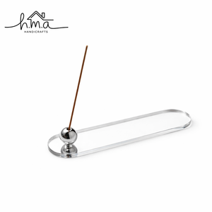 Moderno Porta Incienso Religioso de Latón Ecológico con Soporte de Bola Metálica y Bandeja Recolectora de Ceniza Larga, Decorativo Minimalista para el Hogar - Product Image 1
