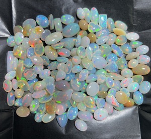AAA+ Natural Big Size White Opal Cabochon Multi Fire <b>Rainbow</b> Faceted Oval Pear Loose Opal Gemstones Trimurti Gems for - Product Image 2
