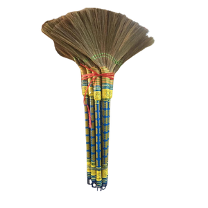 100% Natural Grass Broom Plastic Handle | Soft Flagged Bristle Sweeping <b>Brush</b> | Handmade Eco-friendly Lightweight <b>Dust</b> Broom | - Product Image 5