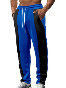 Pantalones Deportivos Formales Ajustados para Hombre, con Bloques de Color, Bolsillos, Cierre con Cordón, Tela de Lana Peinada, Ligeramente Elásticos - Product Image 2