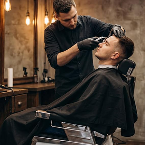 Cape de coiffure professionnelle en PU, résistante à l'eau, avec fermeture à nouer réglable au cou - Product Image 5