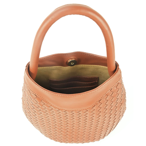 Fashion Handwoven Women's Bucket <b>Bag</b> Lightweight <b>Soft</b> <b>Leather</b> Feel Everyday Carry Handbag - Product Image 4