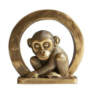 Estatua de Mono de Aluminio Fundido de Diseño Premium con Escultura Decorativa para Sala de Estar, Oficina, Escritorio y Decoración de Interiores - Product Image 3