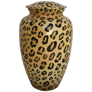 Urna Funeraria de Metal Hecha a Mano con Estampado de Leopardo de las Nieves - Urna Funeraria Decorativa Premium para Adultos - Recipiente Conmemorativo para Cenizas Humanas - Product Image 4
