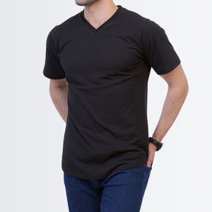 T-shirt col V 100 % coton pour homme, style tendance, haute qualité, impression personnalisée, style streetwear, séchage rapide - Product Image 3