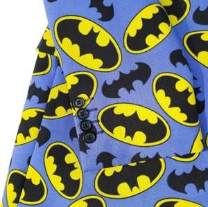 High Quality Men’s Batmaan Print <b>Blazer</b> Jacket Blue Yellow Superhero Cosplay Party Coat - Product Image 4