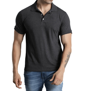 Premium Men's Polo <b>Shirt</b> Short Sleeve Casual Business Golf Uniform Corporate Custom Logo Cotton Blend <b>Collared</b> <b>T</b> <b>Shirt</b> Black - Product Image 1