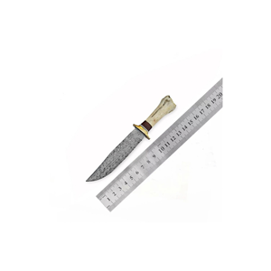 Cuchillo Bowie de Acero de Damasco Hecho a Mano por PAK ENTERPRISES con Hoja Forjada a Mano y Mango de Hueso, Cuchillo de Caza de Hoja Fija - Product Image 2