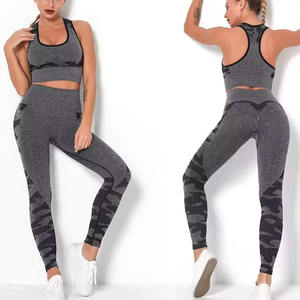 Ropa Deportiva al por Mayor para Gimnasio, Conjuntos de 2 Piezas para Mujer, Chaquetas de Yoga, Leggings de Entrenamiento, Secado Rápido, Transpirables, para Verano - Product Image 1