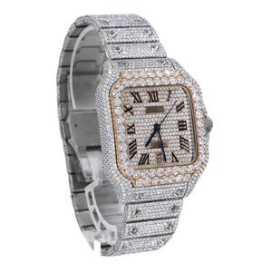 Reloj de Lujo con Cristales de Cuarzo Cuadrados VVS Moissanite, Estilo Hip Hop para Hombre, Ideal para Bodas y Fiestas en India - Product Image 2