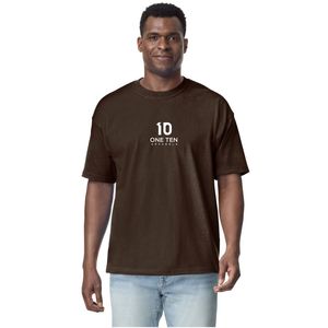 เสื้อยืดผู้ชายสีน้ำตาลเข้ม รุ่นแม็กซ์เวท ผ้าคอตตอนพรีเมียมเนื้อหนา ทรงโอเวอร์ไซส์ คอกลม แขนสั้น สไตล์ลำลอง - Product Image 2