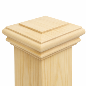 Traditional Solid Wood Newel Post Cap for Staircase Indoor Outdoor Durable Design - Product Image 1
