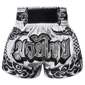 Shorts de boxe Muay Thai haut de gamme, shorts d'entraînement en satin personnalisés, style thaïlandais, unisexe, vêtements de sport d'arts martiaux, OEM - Product Image 1