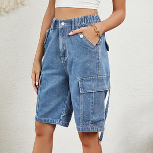 Shorts en jean taille haute décontractés à cinq poches, prêts à être expédiés - Product Image 5