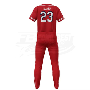Red <b>Baseball</b> Uniform Men's Short Sleeve Jersey Pants Set with Number 23 Embroidery Moisture Wicking Polyester All Seasons Adult - Product Image 2