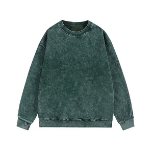 เสื้อสเวตเชิ้ตคอกลมแบบยูนิเซ็กซ์ ผ้าฝ้าย 100% สีพื้น ผ้าถักแบบวอช ทอจากวัสดุรักษ์โลก ระบายอากาศได้ดี เหมาะสำหรับใส่ลำลองในฤดูหนาว - Product Image 1