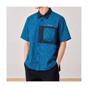 Chemise à carreaux pour homme, hydrofuge, avec design denim - Product Image 1