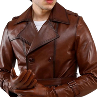 Manteau en cuir véritable tricoté sur mesure pour homme Samroz Sports, grande taille, couleur personnalisée, col en V, style corne, automne/hiver