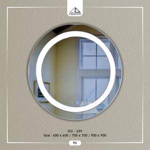 Elegante Espejo LED Doble de Pared con un Solo Toque y Atenuador, Diseño Artístico sin Marco, Antivaho y Ecológico - Product Image 1