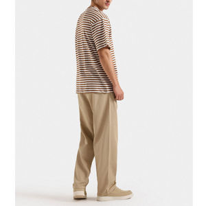 Camisetas personalizadas 100% algodón con diseños a rayas, manga corta, cuello redondo y hombros caídos para hombre. - Product Image 3