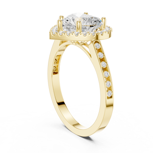 Anillo de Compromiso Aries Jewel de Oro de 14K con Diamante Cultivado en Laboratorio Certificado por IGI de 2CT con Corte Corazón y Corte Redondo Lateral para Aniversario o Boda - Product Image 4