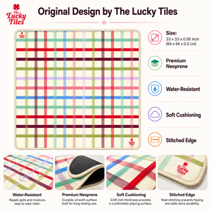 Tapis de Mahjong Original Lucky Tiles à Motif Écossais 33'' en Néoprène Premium Antidérapant Résistant à l'Eau Pliable et Moderne pour Mahjong Américain Personnalisé - Product Image 5