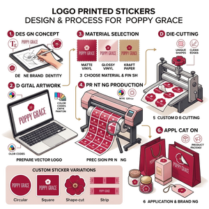 Pegatinas impresas con logotipo para la marca, embalaje de productos, regalos y promociones, ideales para empresas, minoristas, artesanos y creativos. - Product Image 6