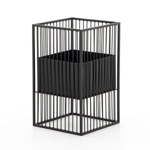 Jardinière sur pied noire avec support métallique fin noir pour les intérieurs modernes, les espaces de travail et la décoration hôtelière - Product Image 4