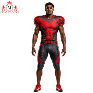 Ensemble Maillot et Pantalon de Football Rouge et Noir par Sublimation pour Homme – Respirant 100% Polyester – Détection par Aiguille – Adulte - Product Image 4