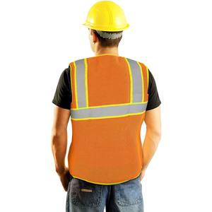 Chaleco de Topógrafo Clase 3, Alta Visibilidad, Naranja, ANSI 107, Malla de Poliéster, Cierre de Broches Frontales, Bolsillo para Planos, Resistente - Product Image 4