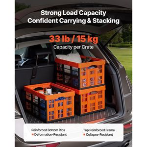 6-Piece Plastic Collapsible Storage Bins 45L Fabric Storage <b>Crates</b> with Handles Foldable & Stackable 33 Lbs Capacity Per Bin - Product Image 3