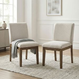 Juego de 2 Sillas Laterales Tapizadas de Estilo Moderno para Comedor, Color Marrón Grisáceo - Product Image 1