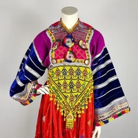 Ensemble de robes vintage afghanes pour femmes, tenue de mariage élégante avec broderie artisanale, robes afghanes uniques et respirantes