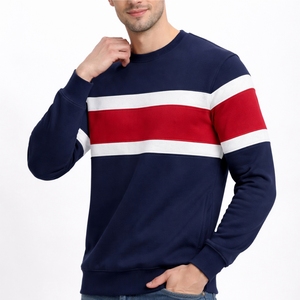 Sudadera de cuello redondo con triple franja para hombre, mezcla de algodón premium, manga larga, informal, estilo urbano, para invierno, venta al por mayor, OEM - Product Image 1