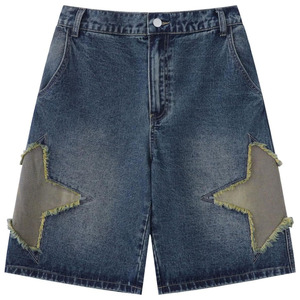 Shorts de mezclilla rectos casuales de verano para mujer, talla grande, personalizados, sexys, de cintura alta, con dobladillo deshilachado y aberturas, lavado claro, estilo streetwear - Product Image 1