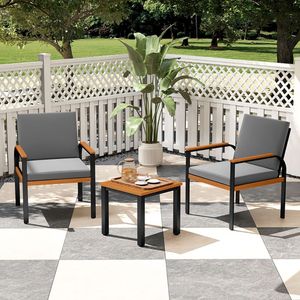 Set da Conversazione per Esterni in Alluminio Pressofuso a 3 Pezzi con Tavolino Impermeabile - Product Image 2