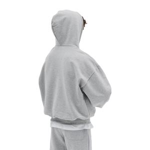 Sweat-shirts à capuche personnalisés pour hommes de haute qualité surdimensionnés à épaules tombantes 100% coton lourd pour la vente en gros - Product Image 5