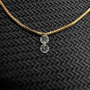 Minimalist 925 Sterling Silver Box Chain <b>Necklace</b> 2.5mm E VVS Lab Grown Diamond Pendant | IGI Certified Thick Gold Plated Fine - Product Image 3