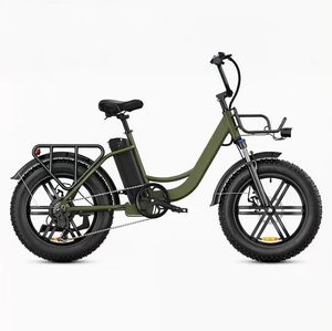 Nuevo modelo de bicicleta eléctrica urbana deportiva para adultos con motor sin escobillas, portaequipajes trasero, batería de litio de 48V 13Ah y neumáticos gruesos de 20 pulgadas. - Product Image 5