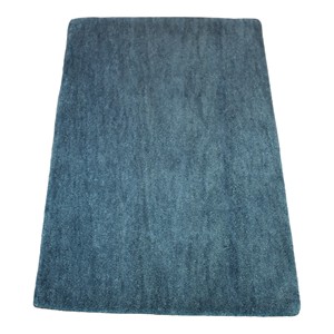 Tapis moderne en laine bleue tufté à la main, à poils ras, design uni, pour salon, chambre, hôtel - Product Image 5