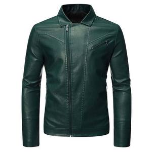 Men's Leather Jacket Zipper Collar Padded Outerwear Custom Logo Outerwear for Autumn and Winter - Product Image 3