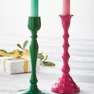 Luxury design colorful PVD coated cast aluminum candle holder set taper candlestick holder decorative customization options - Product Image 5
