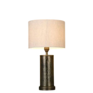 Premium Plated Gold Hammered Metal Table <b>Lamp</b> With White Fabric Shade For Bedroom & Living <b>Room</b> Decor Hotel Lighting Fixture - Product Image 5