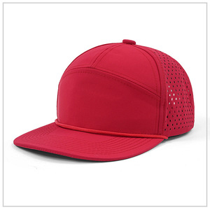 High Quality Custom 7 Panels <b>Plain</b> Flat Brim Sport <b>Caps</b> Baseball <b>Cap</b> - Product Image 3