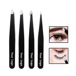 Ensemble de pinces à cils en acier inoxydable, outils de maquillage de précision à pointe lisse, 5 couleurs, soin professionnel des sourcils et des cils - Product Image 2